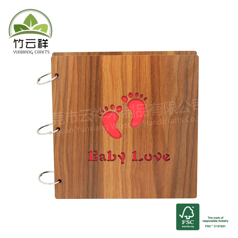 walnut wooden book cover