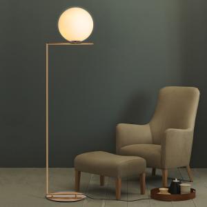 China Nordic Modern Glass Bulb 200mm / 300mm Vertical Gold Floor Lamp factory