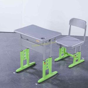 China HDPE Steel Adjustable Height Middle School Desk And Chair For Student factory