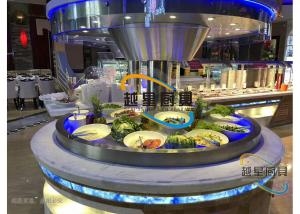 China Blue Led Display Restaurant Buffet Counter / Commercial Buffet Serving Table factory