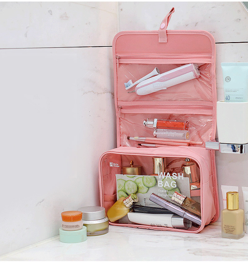 Make Your Own Logo Waterproof Large Hanging Travel Makeup Cosmetic Bag