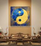 Handpainted Canvas Modern Art Oil Paintings Feng Shui Paint For Cabinet