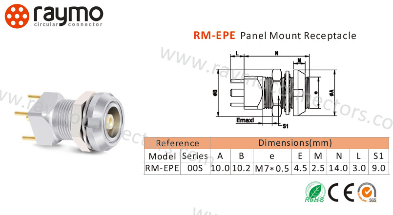 Waterproof Circular Push Pull Connector 00 Series NIM - CAMAC CD / N 549 Type