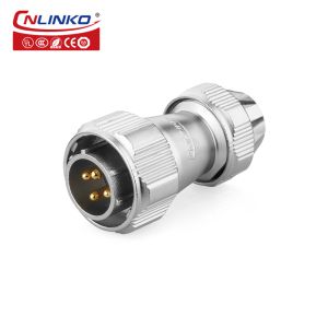China CNLINKO M20 4 Pin Waterproof Connector Plug Socket Male Female Panel Mount Power Cable Connector Rated Current 20A factory