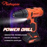 12v 16Pcs Brushless Cordless Drill Set 1300mAh Li-Ion Electric Screwdriver Drill