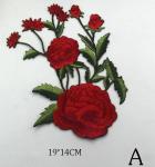 Polyester Embroidered Iron On Patches Appliques With Boutique Rose Flower 19*14