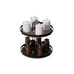 2 Tiers Standing Type Wood Element Mdf Round Household Multifunctional Stylish