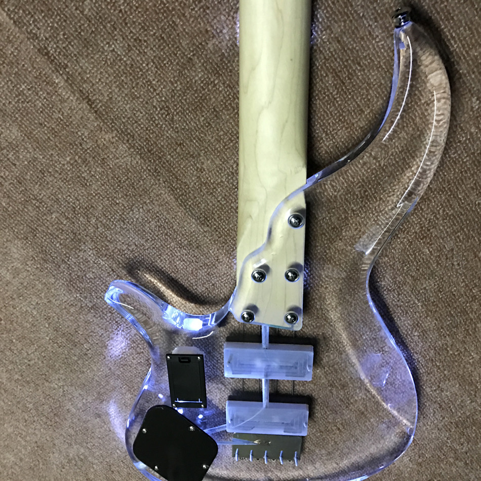 High quality LED light acrylic electric guitar rosewood fingerboard, free shipping
