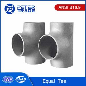 China ASME B16.9 Carbon Steel Equal Tee / Straight Tee Fitting 1/2 Inch To 48 Inch SCH40 A234 WPB factory