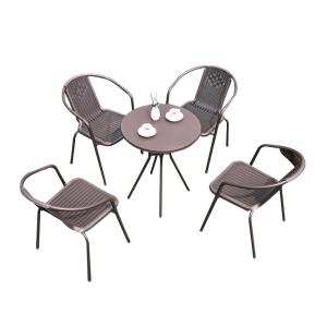 China Bistro Patio Rattan Garden Outdoor Table And Chair Furniture Set factory