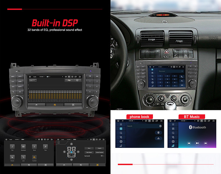 Benz W203 OEM Android Car Audio 2 DIN With LCD 7" 1024*600 Screen