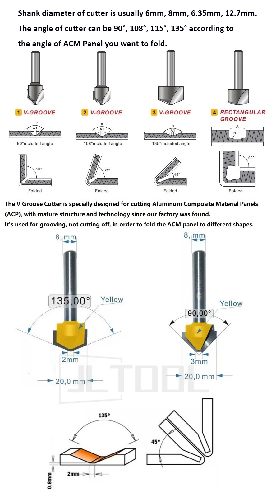 Carbide 90 Degree Woodworking Router Bit V Groove Router Wood Cutter 55HRC