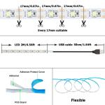 Dimmer Support 5v 8mm 120leds 3000K Warm White Flexible Electroplate Led Strip