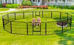 Steel 66.52 Square Feet Folding Animal Temporary Yard Fencing For Dogs