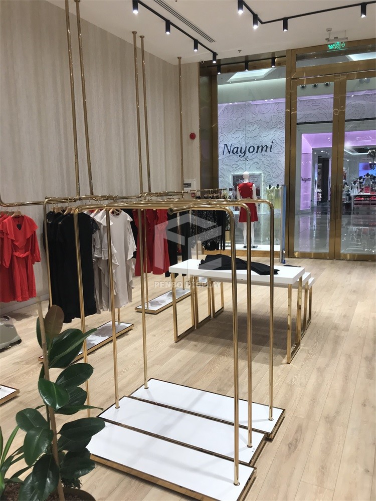 ODM Boutique Women Clothing Shop Display Furniture Racks 5mm Thick
