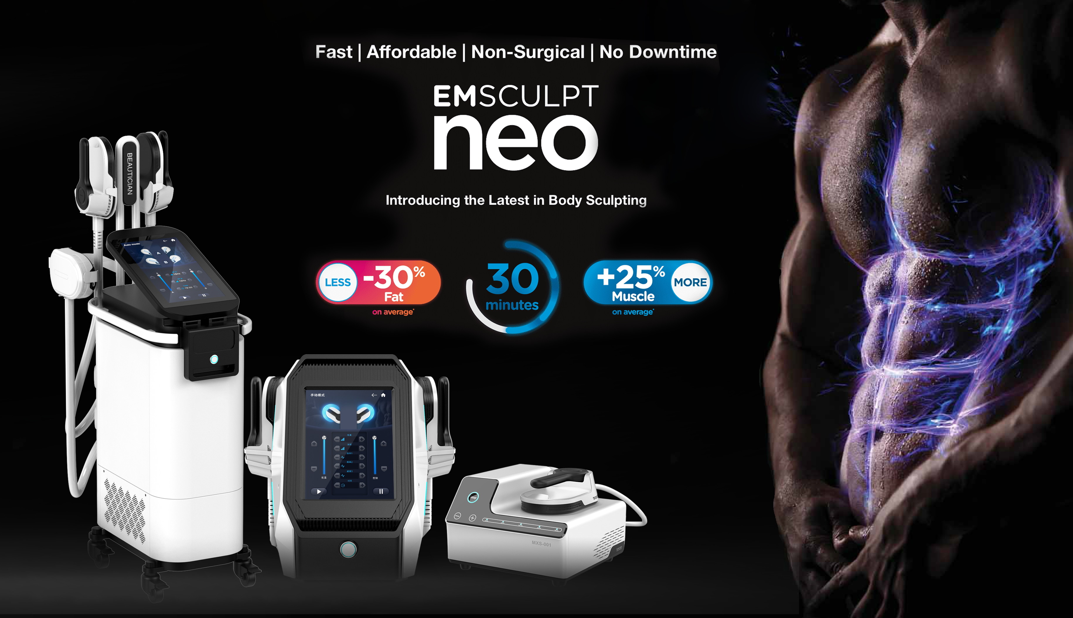 High Intensity Muscle Sculpting Machine , Fat Reducing EMS Slim Machine