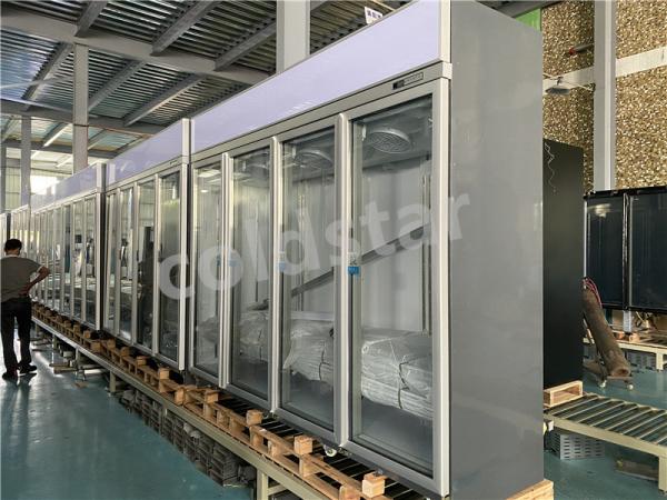 Front And Rear Open Glass Door Beverage Cooler , Soft Drink Display Fridge ,