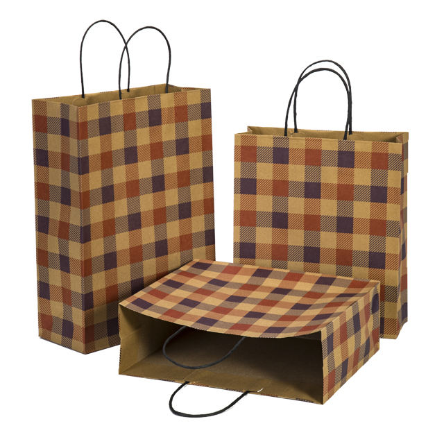 Black White Food Snacks Packaging Craft Paper Bag for Shop Gift Shopping 16x6x12inches