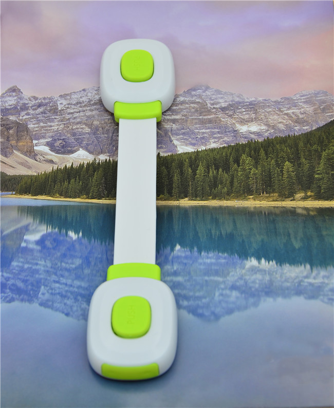 Double Push Button Toddler Safety Cabinet Locks , Door Handle Locks For Child Safety