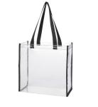 Clear PVC Promotional Shopping Bags Environmentally Friendly With Long Handle