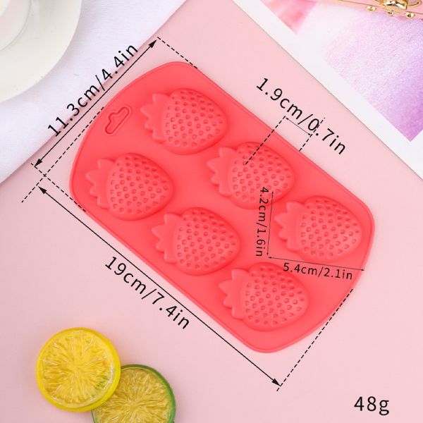 4 Pack Fruit Shaped Silicone Mold Pineapple Lemon Watermelon Strawberry Chocolate Candy Baking Mould 3D Summer Fruit Ice Mold For DIY Jelly Fondant