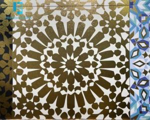 China 60x60cm Sun Flower Gold Colour Floor Tiles 3D Inkjet Printing factory