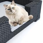 Indoor Pet Couch Pad Rattan Wicker Pet Bed Four Feet Breathable Dog Seat Sofa