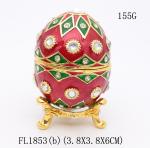 Faberge Egg Style Decorative Enameled Trinket Box Classic Russian Egg Jewelry