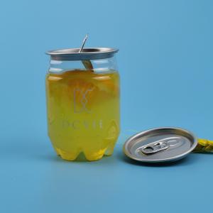 China 250ml Empty Disposable Plastic Beverage Cans With Aluminum Lid factory