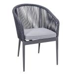 Rope Weave AJUNION 3 Piece Aluminum Bistro Set for Balcony Cottage and Beach