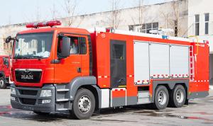 China MAN Chemical Decontamination fire fighting vehicles Single row cabin 90km/H factory