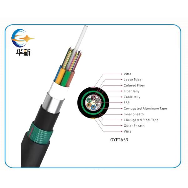 Underground direct buried FRP Strength Member Outdoor Fiber Optic Cable Double