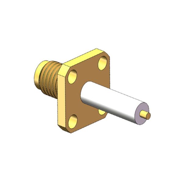 Four Holes Flange Panel Mount 50Ω 18GHz SMA RF Connector
