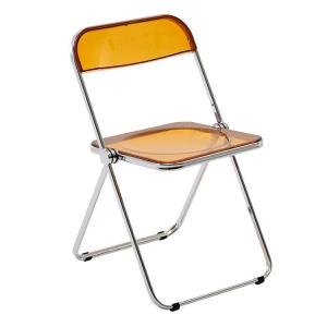 China Metal Steel Frame Clear Acrylic Folding Chairs for Wedding Banquet Restaurant Garden factory