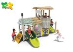 Adventurous Wooden Playground Slide Car Modeling With Climbing Stairs