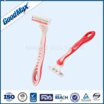Lubricating Strip Three Blade Shaver , Pivoting Head Triple Blade Disposable
