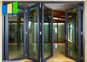China Customize Waterproof Aluminum Sliding Bi Folding Glass Patio Door For Exterior factory