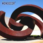 Modern large outdoor abstract geometric circular weather resistant steel