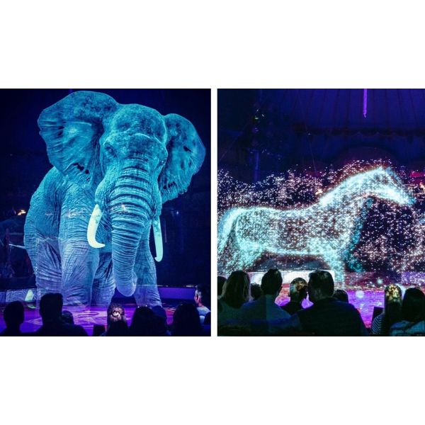 Holo Gauze Holographic Mesh Screen Eyelets Motorized 30m Length For Projection