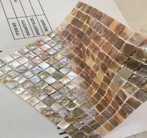 China Brown Square Seashell Mosaic Wall Tile , Mother Of Pearl Mosaic Tile Backsplash factory