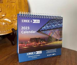China CDR PSD Desk Art Paper Calendar Stitching Binding PU Leather factory