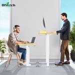 Height Adjustable Electric Wooden Grain Sit Standing Desk for Office and Bedside