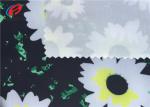 Flower Printed Stretch Polyester Spandex Fabric For Derss , 50D + 40D Yarn Count