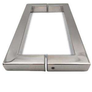 China Polished Chrome Finish Stainless Steel Square Pivot Glass Door Handle with and Sample factory