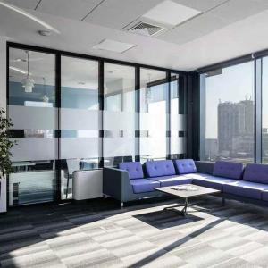 China STC 42-48db Office Partition Wall Vertical Aluminium Frame Glass Partition factory