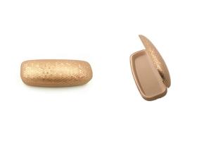 China Golden Soccer Line Optical Glasses Case Bright Leather Reading Glasses Case factory
