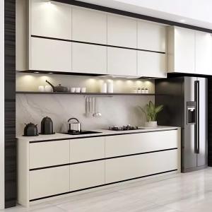 China Minimalism Lacquer Kitchen Furniture Cabinet Supplier With Shaker MDF Panel factory
