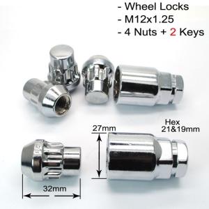 China 0.4 Kg Nissan Subaru Locking Wheel Nuts Silver Color With Conical Seat factory