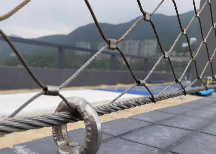 10*10mm Ferrule Connected Wire Rope Mesh Stainless Steel Cable Netting for Decoration