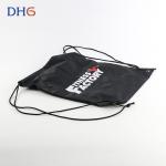 Lightweight Fabric Black Drawstring Backpack Fashionable Bright Elegant Look